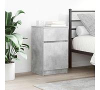 Ziaphsol Modern Industrial Grey Concrete Finish Bedside Tables 2 pcs 39x35x65 cm Engineered Wood with Large Storage Space Versatile for Bedroom Lounge Or Dormitory Decor