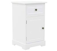 Ziaphsol Modern MDF and Pine Wood Nightstand 35x32x59 cm with Drawer and Large Storage Cabinet for Bedroom Living Room Or Dorsitory, White Finish, Industrial Scandinavian Style