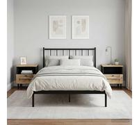 Ziaphsol Modern Natural 2 Piece Bedside Table Set with Wooden Drawers and Brass Knob Handles for Small Spaces Bedroom Lounge Living Room Decor