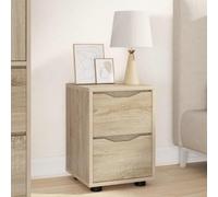 Ziaphsol Modern Oak Sonoma Nightstand with Drawer 30.5 x 30 x 43 cm for Bedroom Bedside Table with Storage and Adjustable Height in Scandinavian Style
