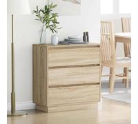 Ziaphsol Modern Oak Sonoma Nightstand with Drawer 71 x 34.5 x 75 cm Bedside Table with LED USB Light Storage Shelf for Bedroom Living Room Child Adult Scandinavian Style