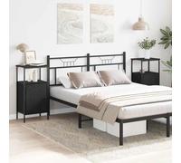 Ziaphsol Modern Rustic Black Oak Bedside Cabinet with Storage 2-Piece Set 41 x 31 x 80 cm for Bedroom Living Room with Drawers and Shelves Ideal for Bedside Table Or End Table