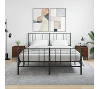 Ziaphsol Modern Scandinavian 2-Piece Chêne Marron Bedside Tables 40x35x47.5 cm with Storage Drawers Metal Legs for Bedroom Living Room Dormitory Home Decor