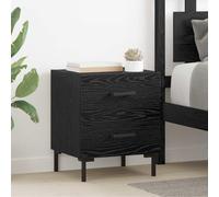 Ziaphsol Modern Scandinavian Nightstand Set of Two in Black Oak Finish with Spacious Drawers for Bedroom Storage and Organization, Suitable for Adult and Child Rooms