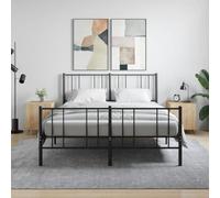 Ziaphsol Modern Scandinavian Style 2 Pack Chêne Sonoma Wooden Bedside Tables 40x40x50 cm with Metal Legs for Bedroom Living Room and Dresser Furniture