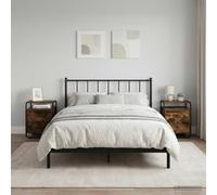 Ziaphsol Modern Scandinavian Style 2 Piece Nightstand Set in Smoked Oak with Wooden Engineering Finish and Metal Frame for Bedroom Living Room Dormitory and Adult Or Child Use
