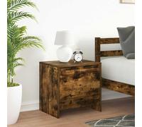 Ziaphsol Modern Scandinavian Style Bedside Table with Storage, Made from Durable Engineered Wood in Smoked Oak Finish, Measuring 45x34x44.5 cm, Ideal for Bedroom, Living Room Or Dorm Room Decor