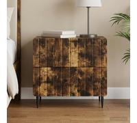Ziaphsol Modern Smoked Oak Bedside Table with Drawer 62 x 34.5 x 49.5 cm for Bedroom Living Room with Storage Space and Contemporary Design Suitable for Adult Or Children's Rooms