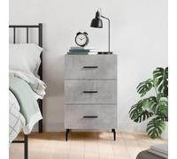 Ziaphsol Modern Sonoma Gray Bedside Table 40x40x66 cm with Wooden Engineering Surface Metal Legs Bedroom Nightstand with Spacious Drawer for Living Room Or Bedroom Decor