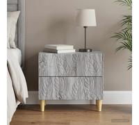 Ziaphsol Modern Sonoma Grey Bedside Table in Durable Wood Engineering with 62 x 34,5 x 48 cm Size Single Unit for Bedroom Or Living Room with Ample Storage and Sl esign for Organized Living