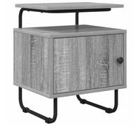 Ziaphsol Modern Sonoma Grey Bedside Table with Storage Durable Engineered Wood Frame Steel Legs Compact Nightstand for Bedroom Living Room and Dormitory