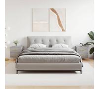 Ziaphsol Modern Sonoma Grey Bedside Tables 2 Pack 40x35x47.5 cm with Durable Wood Engineering Metal Legs for Bedroom Living Room Vintage Scandinavian Style