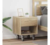 Ziaphsol Modern Sonoma Oak Bedside Table Set of Two 40.5 x 40 x 48 cm with Spacious Storage for Bedroom Lounge Or Living Room Decor