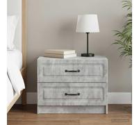 Ziaphsol Modern Vintage Bedside Table with Drawer in Concrete Gray 62 x 34.5 x 44.5 cm Durable Engineered Wood Bedroom Storage Furniture for Living Room and Bedroom Decor