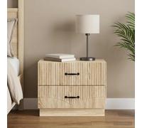 Ziaphsol Modern Vintage Chêne Sonoma Bedside Table with Drawer 62 x 34.5 x 44.5 cm Wood Engineering for Bedroom Nightstand with Storage and Multi-Use Design