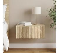 Ziaphsol Modern Vintage Wall-Mounted Bedside Cabinet in Sonoma Oak with Spacious Storage Drawer for Bedroom Or Living Room Decor, Durable Engineered Wood Compact Space Saver
