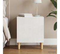 Ziaphsol Modern Vintage White Glossy Bedside Table 43 x 34.5 x 50 cm with Storage Space for Bedroom, Living Room Or Dorsitory, Wooden MDF with Metal Legs, Suitable for Adult Or Child Use