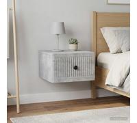 Ziaphsol Modern Wall-Mounted Bedside Cabinet Set of Two in Grey Concrete Finish Measuring 33 by 34.5 by 20 Centimeters Ideal for Bedroom Living Room Or Dorm Room Decor