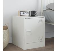 Ziaphsol Modern White Bedside Table 34.5x39x44 cm with Cold-Rolled Steel Frame for Bedroom Or Living Room Storage Furniture, Featuring a Spacious Compartment, Metal Handle, Easy Assembly