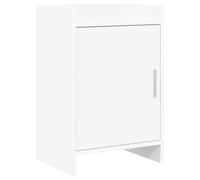 Ziaphsol Modern White Bedside Table 40 x 30 x 60 cm Wooden Storage Nightstand with Metal Handles for Bedroom Living Room Dormitory and Child Room