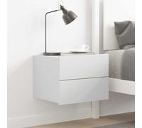 Ziaphsol Modern White Bedside Table 40x30x30 cm Made of Engineered Wood with Two Drawers for Bedroom Storage Versatile Furniture for nightstand Or Side Table in Living Room Or Dormitory