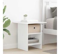 Ziaphsol Modern White Bedside Table 41 x 40 x 45 cm Wooden Nightstand with Drawer and Shelf for Bedroom Lounge Contemporary Minimalist Design Durable Storage Solution