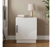 Ziaphsol Modern White Bedside Table 43 x 34.5 x 47 cm Wooden Engineering Frame Vintage Style with Storage Drawer and Metal D Handles Suitable for Bedroom Living Room Dormitory