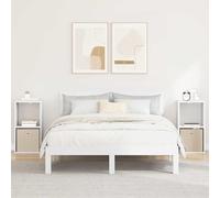 Ziaphsol Modern White Bedside Table Set of 2 with Storage Drawers and Shelves for Bedroom Living Room Or Office 35 x 32 x 68.5 cm Made of Engineered Wood Durable and Stylish