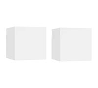 Ziaphsol Modern White Bedside Tables 2 Pack 30.5x30x30 cm Wooden Nightstands with Storage for Bedroom Lounge Home Decor