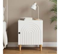 Ziaphsol Modern White Glossy Nightstand 43 x 34.5 x 50 cm with Storage Drawer Bedroom Furniture for Living Room and Dormitory