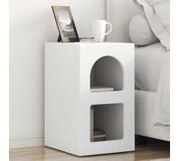 Ziaphsol Modern White Nightstand with Storage 29.5 x 33.5 x 50 cm for Bedroom, Living Room Or Dormitory, Durable Wood Engineering, Easy Assembly, Scandinavian Style, Compact Bedside Table