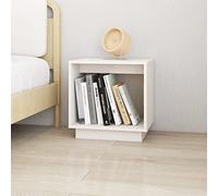 Ziaphsol Modern White Pinwood Bedside Table 40x30x40 cm Solid Pine Nightstand with Storage Shelf Drawer for Bedroom Living Room Dormitory and Home Decor