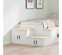 Ziaphsol Modern White Storage Cabinet 2 Pieces 103 x 41 x 40 cm with Shelves Durable Wooden Engineering for Living Room and Dining Room Organization Suitable for Bedroom Office
