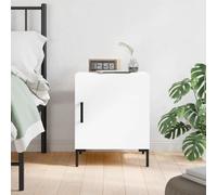 Ziaphsol Modern White Wooden Bedside Table 40x40x50 cm Wood Engineering Finish with Storage Compartment for Bedroom Living Room Dorm Decor and Stylish Organization