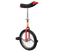 Ziaphsol Monocycle réglable rouge 16" en acier avec pince de selle à libération rapide et protection contre les chocs, 70 à 84 cm, pour loisirs, entraînement, équilibre, coordination, conduite