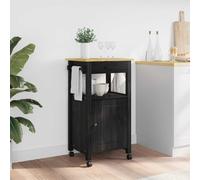 Ziaphsol Monza Chariot de cuisine en bois massif de pin noir, 48 x 40 x 88,5 cm, avec tiroir et étagère, avec quatre roulettes pivotantes à 360 degrés, pour cuisine et salle à manger