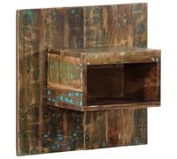 Ziaphsol Multicolour Reclaimed Wood Wall-Mounted Bedside Table 50x27x50 cm with Storage Space for Bedroom Living Room Vintage Industrial Scandinavian Design