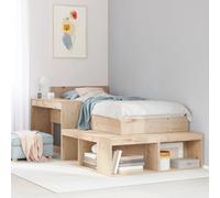Ziaphsol "Multifunctional Wooden Bedside Table with Desk 232 x 122 x 75 cm Solid Pine Rustic Finish for Bedroom Small Space Storage and Work Area