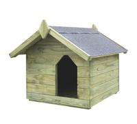 Ziaphsol Niche pour chien en bois de pin imprégné avec toit ouvrant - Niche pour chien - Résistante aux intempéries - Pour jardin, terrasse, balcon et cour - 75 x 78 x 65 cm - Vert