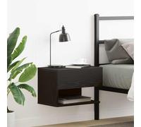 Ziaphsol Nightstand Chêne Noir 46 x 30 x 30 cm Wooden Engineering Bedside Table with Drawer and Shelf Rustic Design for Bedroom Living Room Compact Storage Furniture