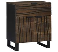 Ziaphsol Noyer Wood Nightstand 50 x 33 x 60 cm with Drawer and Storage Rustic Bedside Table for Bedroom Living Room Modern Vintage Design