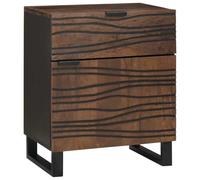 Ziaphsol Noyer Wood Nightstand 50 x 33 x 60 cm with Drawer Rustic Design for Bedroom Living Room Modern Or Vintage Style with Storage and Wall Mount Option