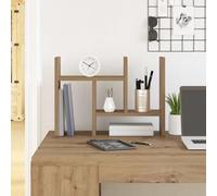Ziaphsol Organiseur de bureau en bois de chêne artisanal, 50 x 15,5 x 35,5 cm, avec compartiments pour classeur, porte-documents, porte-documents, rangement de bureau pour papier et stylos