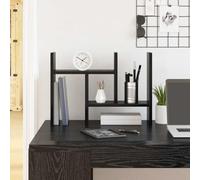Ziaphsol Organiseur de bureau noir aspect chêne en bois 50 x 15,5 x 35,5 cm, 1 pièce, avec étagère, classeur, porte-lettres et porte-revues pour bureau, papier, stylo, courrier et organisation