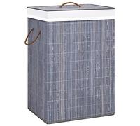 Ziaphsol Panier à Linge en Bambou Gris avec Une Seule Section, Grand Volume, poignée Amovible, Pliable, idéal pour Rangement, buanderie, Chambre, Maison, Famille, 40 x 30 x 60 cm