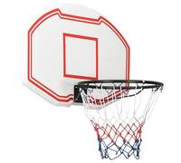 Ziaphsol Panier de basket-ball blanc 90 x 60 x 2 cm en polyéthylène avec anneau en acier, filet en nylon, planche murale pour l'intérieur et l'extérieur, accessoires de montage pour entraînement