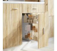 Ziaphsol Panier de cuisine extensible à 3 niveaux en fil galvanisé argenté 47 x 25 x 56 cm avec 3 paniers suspendus avec rails coulissants pour organisateur d'armoire et espace de rangement
