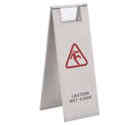 Ziaphsol Panneau d'avertissement pliable en acier inoxydable - Attention au risque de glissement - Signalisation double face - 22 x 28,5 x 58 cm - Pour entreprise, industrie, entrepôt, chantier