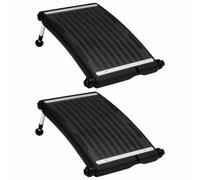 Ziaphsol Panneaux de Chauffage Solaire de Piscine incurvés 2pcs 72,5x46cm avec Pieds réglables pour Bassin extérieur, système Thermique Efficace pour baignade
