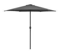 Ziaphsol Parasol avec mât en aluminium - 270 x 246 cm - Anthracite - Protection solaire de jardin pour terrasse - Mécanisme à manivelle - Robuste et durable